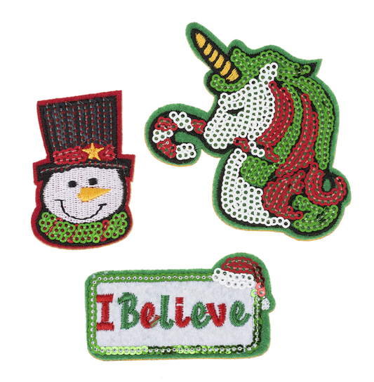 Get your sparkle on! Holiday Patches - I Believe - Tampa Home & Garden Store