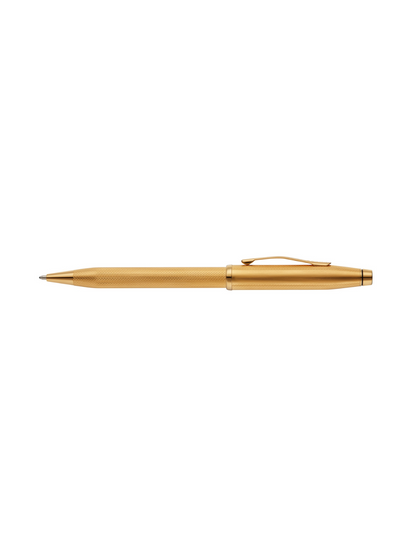 Cross Century II ballpoint pen, polished 23KT gold-plated with engraved diamond pattern on Tampa Home & Garden Store