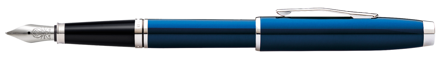 Cross Coventry Blue Lacquer Fine Nib Fountain Pen with silver trims and clip on Tampa Home & Garden Store