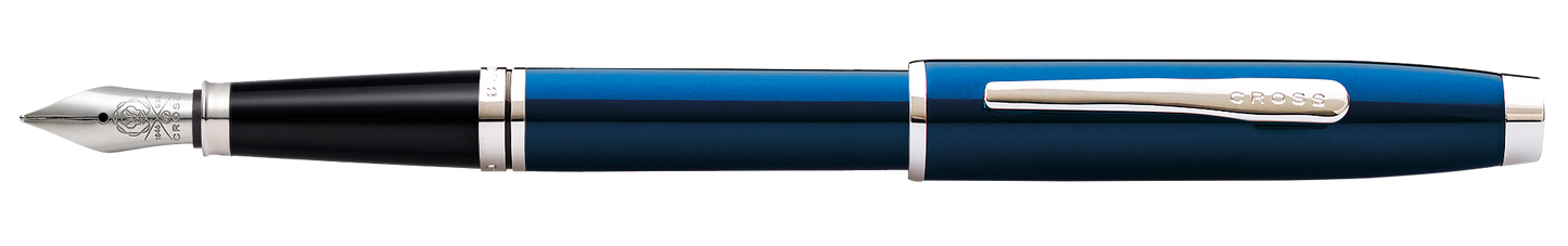 Cross Coventry Blue Lacquer Fine Nib Fountain Pen with silver trim and clip on Tampa Home & Garden Store
