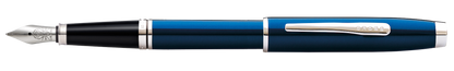 Cross Coventry Blue Lacquer Fine Nib Fountain Pen with silver trim and clip on Tampa Home & Garden Store