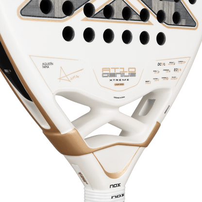 Padel racket NOX AT10 Genius 12K Alum Xtreme 2026 in white with gold accents by Racket Central on Tampa Home & Garden Store
