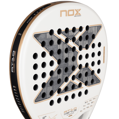 Padel racket NOX AT10 Genius 12K Alum Xtreme 2026, white with gold trim on Tampa Home & Garden Store