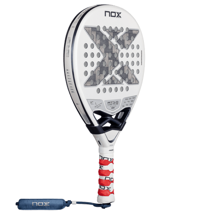 NOX AT10 Genius 12K Alum Xtreme Lite white padel racket by Racket Central with X motif on Tampa Home & Garden Store