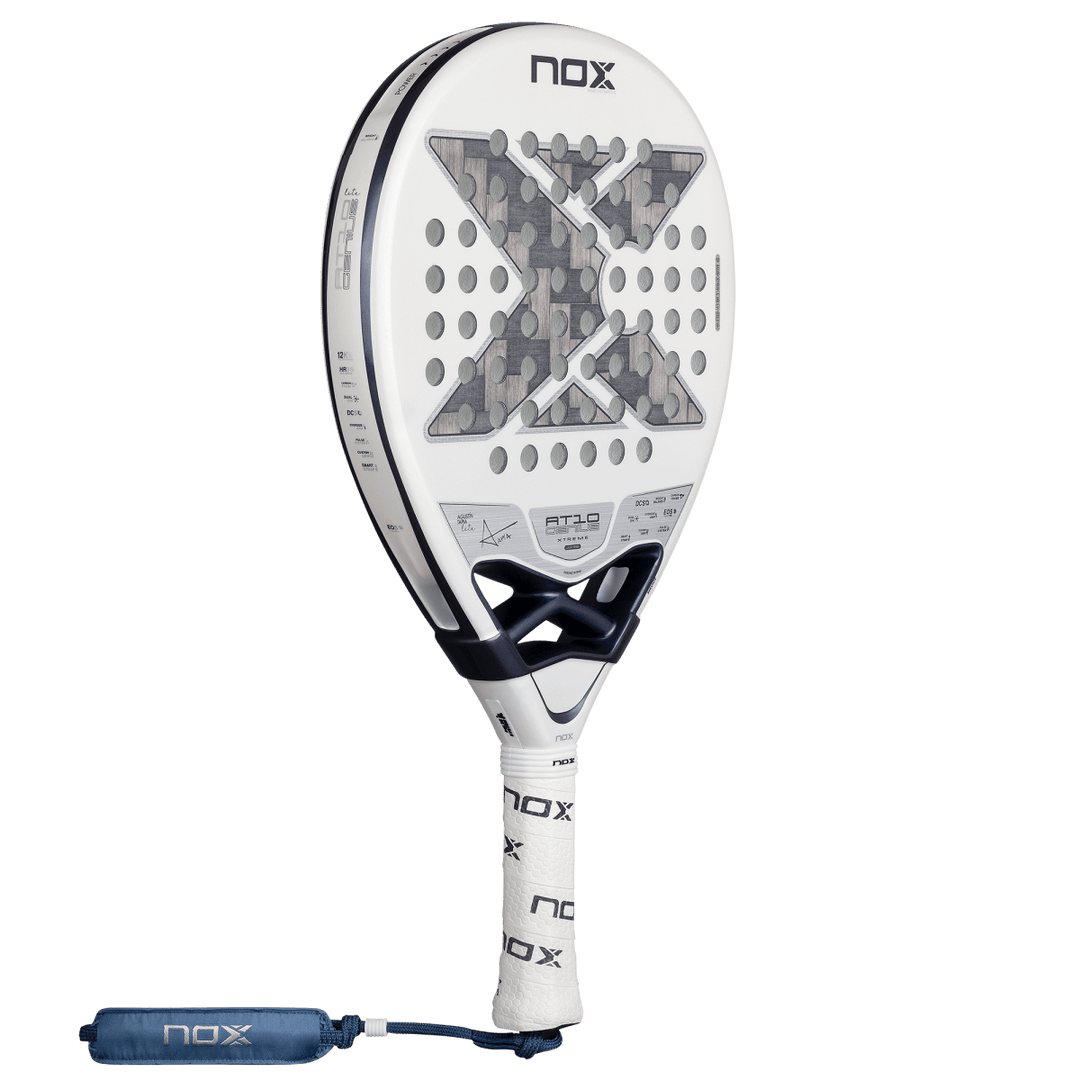 NOX AT10 Genius 12K Alum Xtreme Lite 2026 padel racket white with black trim on Tampa Home & Garden Store
