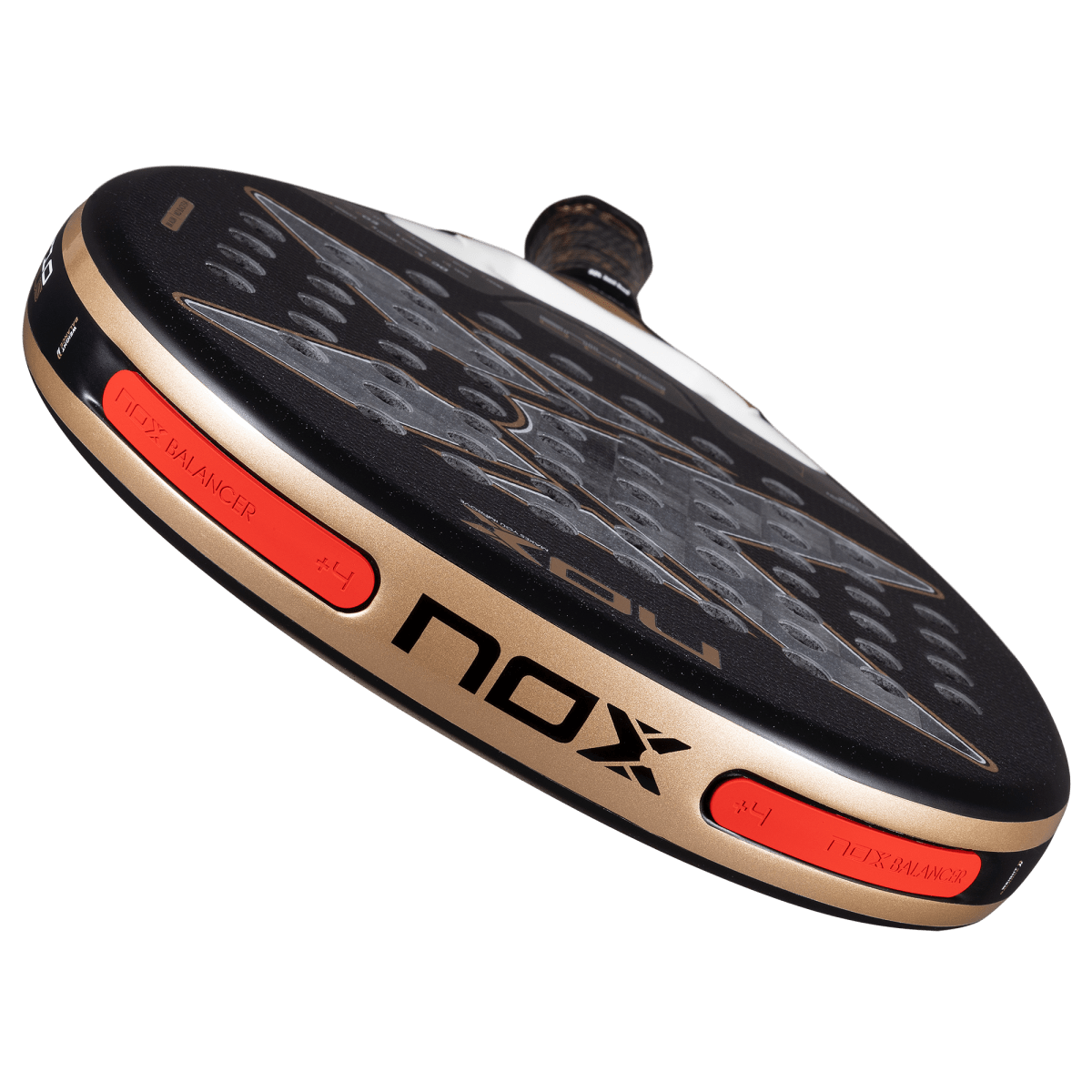 NOX AT10 18K Alum padel racket black gold with red max balance ports by Racket Central on Tampa Home & Garden Store