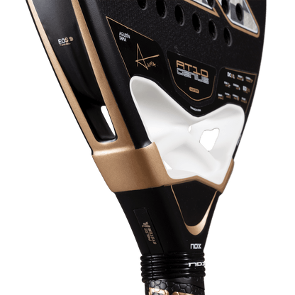 NOX AT10 Genius 18K Alum 2026 padel racket black and gold frame with white bumper on Tampa Home & Garden Store