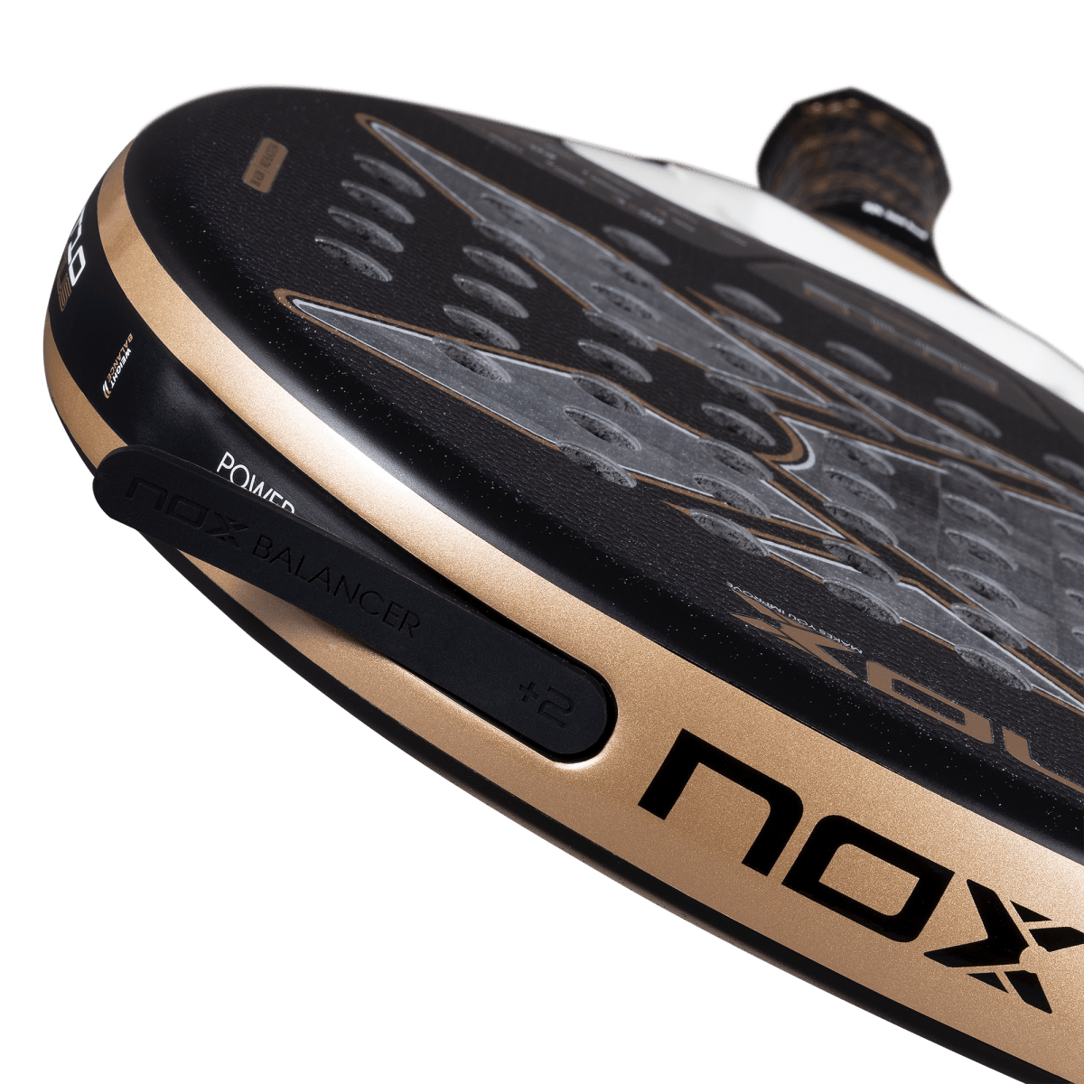 NOX AT10 Genius 18K Alum padel racket black and gold aluminum frame NOX branding on Tampa Home & Garden Store