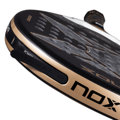 NOX AT10 Genius 18K Alum padel racket black and gold aluminum frame NOX branding on Tampa Home & Garden Store