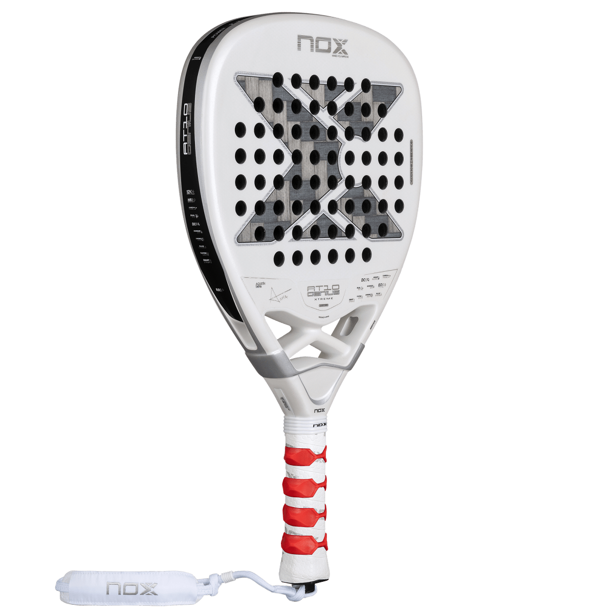 NOX AT10 12K Alum Xtreme 2026 padel racket white frame with red grip by Racket Central on Tampa Home & Garden Store