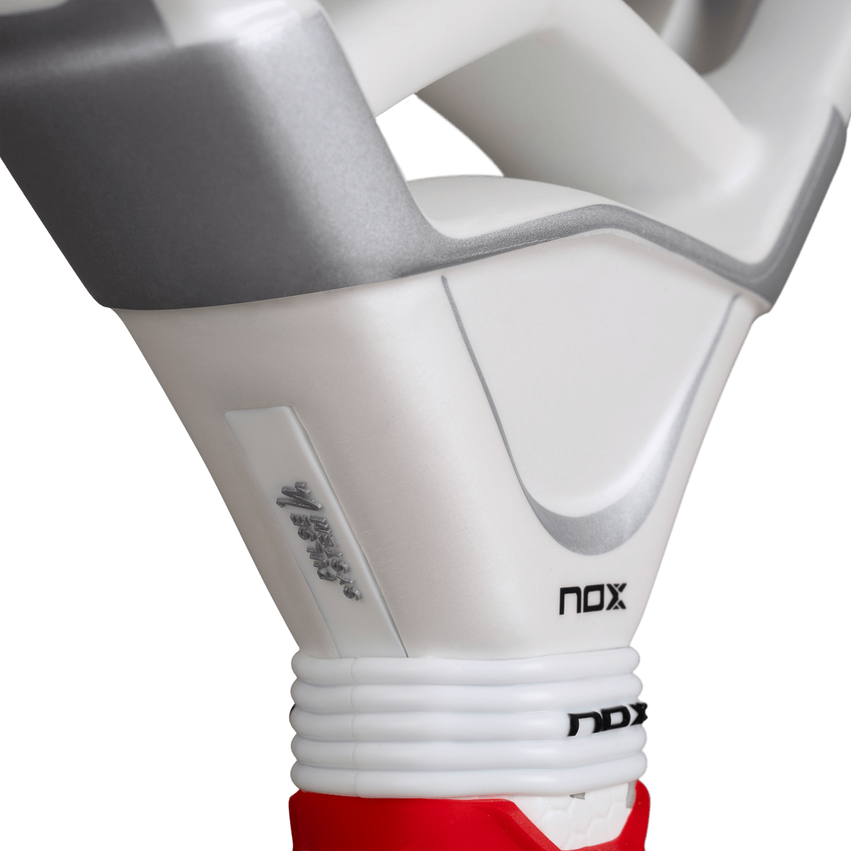 Padel racket NOX AT10 12K Alum Xtreme 2026 white NOX logo grip base on Tampa Home Store on Tampa Home & Garden Store