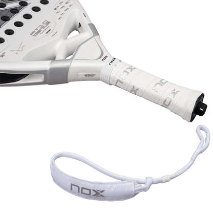 NOX AT10 Genius Attack 12K Alum Xtreme 2026 padel racket with white grip and strap on Tampa Home & Garden Store