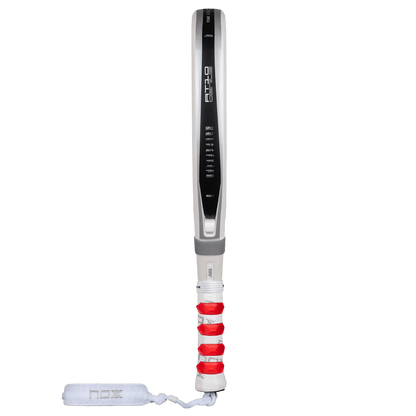 Padel racket Nox AT10 Genius Attack 12K Alum Xtreme with silver-black frame and white grip on Tampa Home & Garden Store