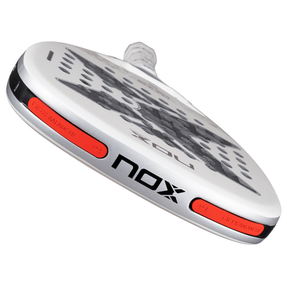 Padel racket Nox AT10 Genius Attack 12K Alum Xtreme 2026 with silver frame and red accents on Tampa Home & Garden Store