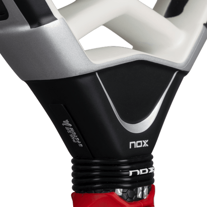 NOX AT10 Genius Attack 18K Alum 2026 padel racket handle with black and silver accents on Tampa Home & Garden Store
