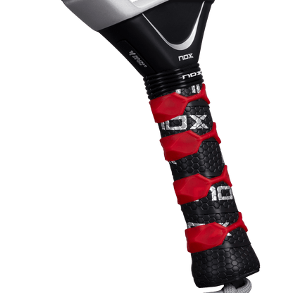 NOX AT10 Genius Attack 18K Alum padel racket grip with black honeycomb and red protective wraps on Tampa Home & Garden Store
