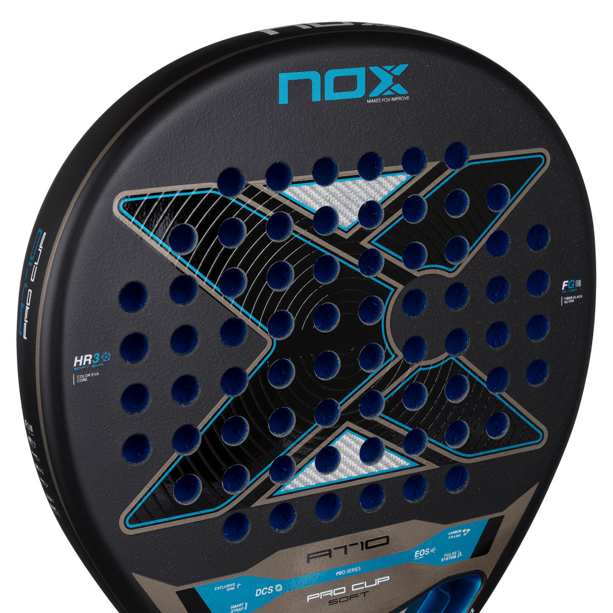NOX AT10 Pro Cup Soft 2026 padel racket black with blue accents by Racket Central on Tampa Home & Garden Store