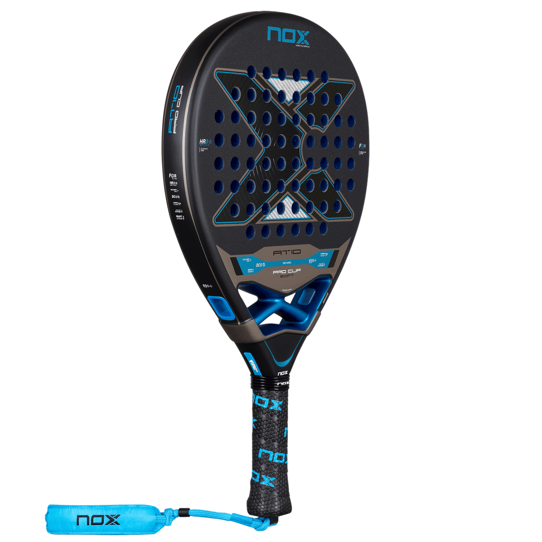 NOX AT10 Pro Cup Soft 2026 Padel Racket by Racket Central, black with blue accents on Tampa Home & Garden Store