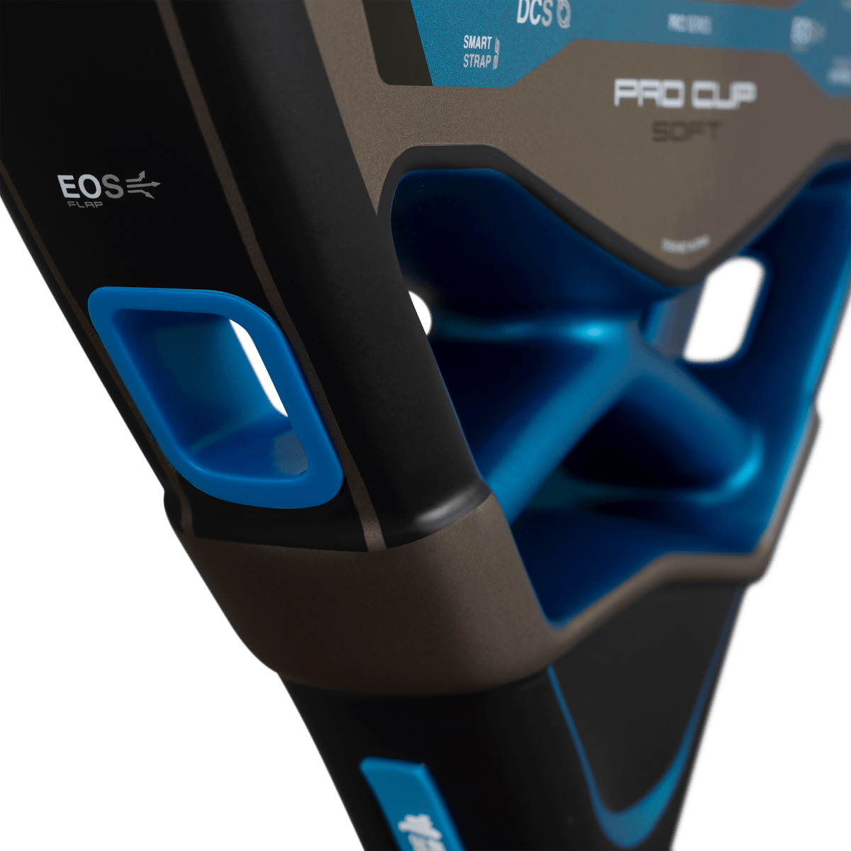 NOX AT10 Pro Cup Soft 2026 Padel Racket black bronze frame with blue accents EOS flap on Tampa Home & Garden Store