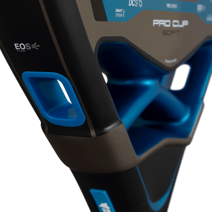 NOX AT10 Pro Cup Soft 2026 Padel Racket black bronze frame with blue accents EOS flap on Tampa Home & Garden Store