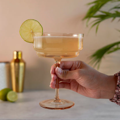 Amber Tulip Cocktail Glasses for Parties