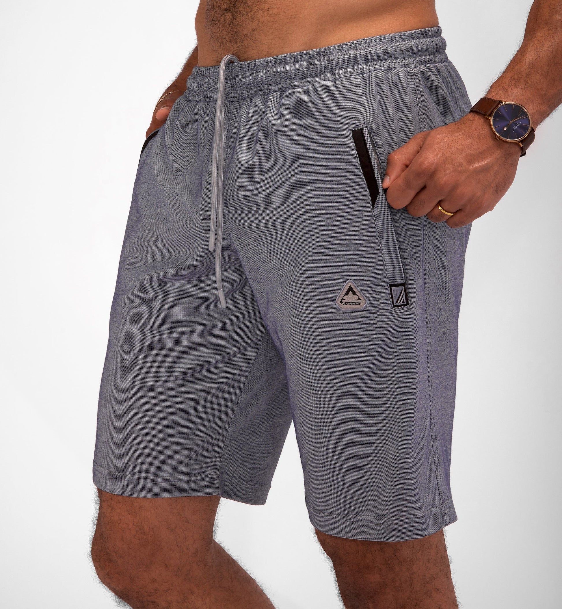 SCR Urban Stride All-Day Wear Shorts, gray with drawstring and side pockets, 11-inch inseam on Tampa Home & Garden Store