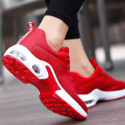Sneakers Stevvex red with air cushion and white platform sole on Tampa Home & Garden Store