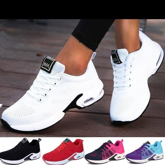 Stevvex athletic sport platform sneakers white air cushion sole for women six color options on Tampa Home & Garden Store