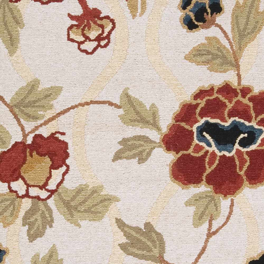 Atkins Area Carpet rug by Boutique Rugs in cream with red floral pattern on Tampa Home & Garden Store