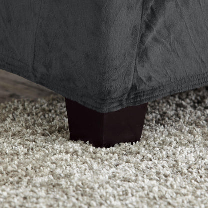 Velvet Stretch Slipcover - Gale Collection in charcoal gray for furniture by Great Bay Home on Tampa Home & Garden Store