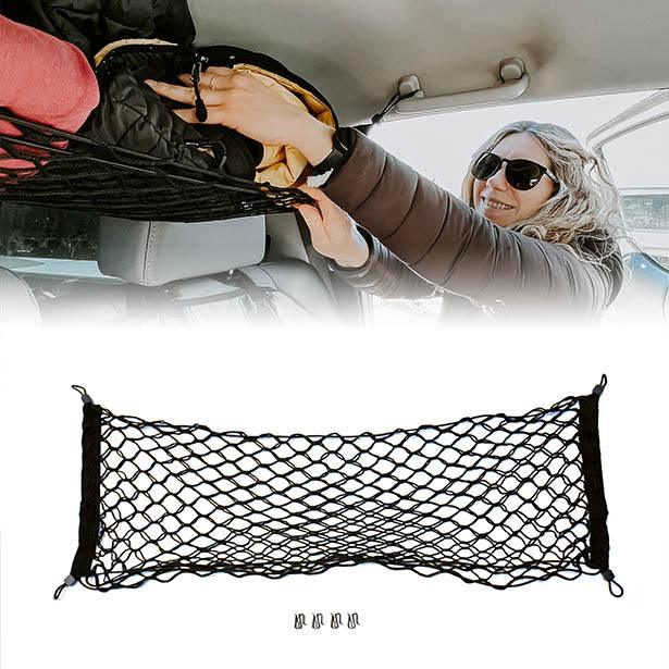Nissan Frontier Attic Storage Net by Flatirons Overland, black nylon cargo net with hooks on Tampa Home & Garden Store