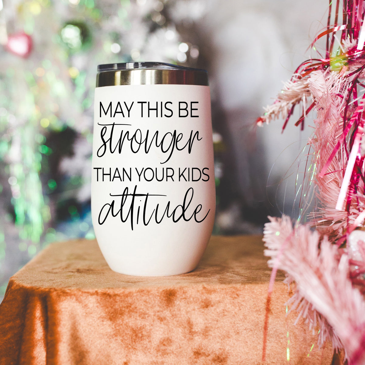 Gia Roma Kids Attitude 17oz tumbler, white insulated stainless steel with bold black script text on Tampa Home & Garden Store