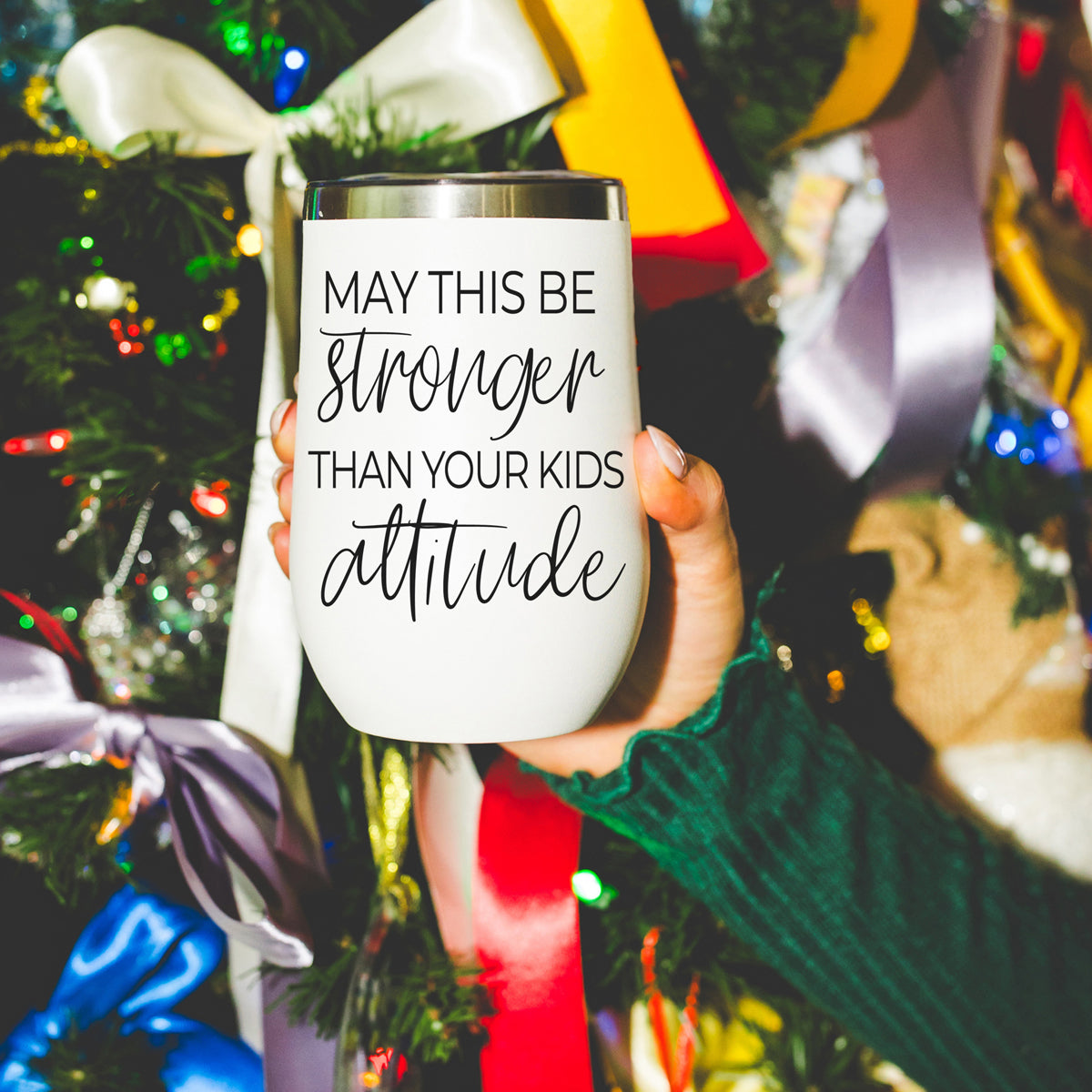 Kids Attitude 17oz tumbler by Gia Roma, white stainless steel with bold script quote on Tampa Home & Garden Store