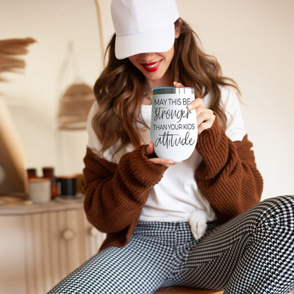 Gia Roma Kids Attitude 17oz tumbler with pale blue gradient and inspirational script text on Tampa Home & Garden Store