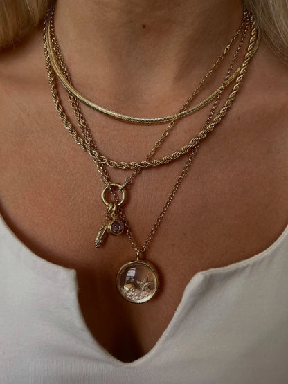 June Birthstone Interchangeable Charm Necklace
