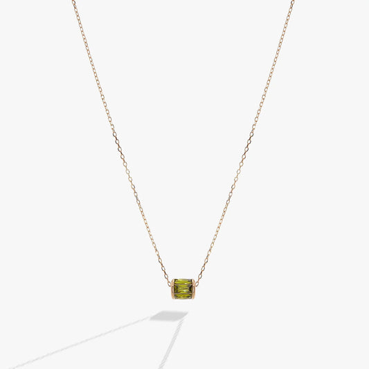 ALEX AND ANI August Birthstone Pendant Necklace green gemstone set in rose gold on chain on Tampa Home & Garden Store