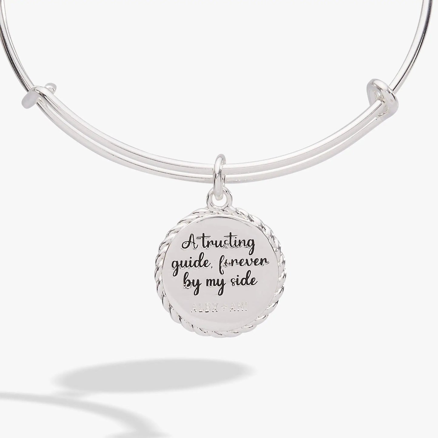 Aunt Charm Bangle With Rope Edge Engraved Message