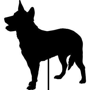 Australian Cattle Dog garden stake silhouette in black by Rustica Ornamentals on Tampa Home & Garden Store