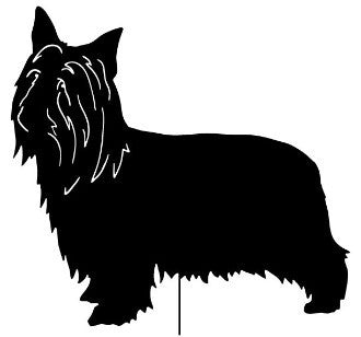 Australian Silky Terrier garden stake by Rustica Ornamentals in black silhouette on Tampa Home & Garden Store