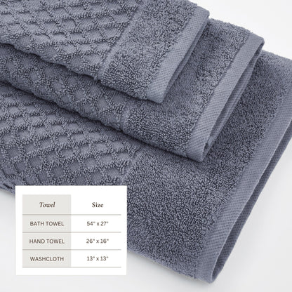 Cotton Diamond Waffle Weave Bath Towel Set