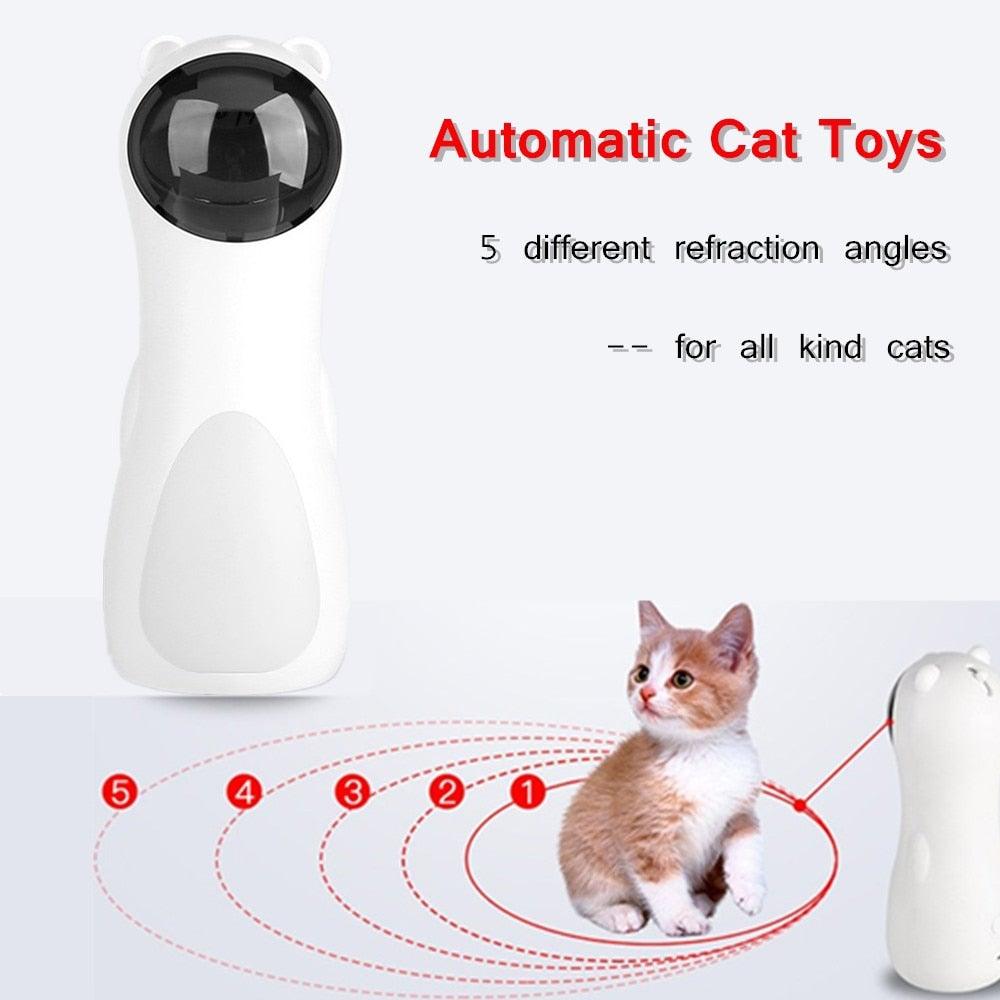 Stevvex automatic cat toy laser teaser white handheld device with black lens 2 units shown on Tampa Home & Garden Store