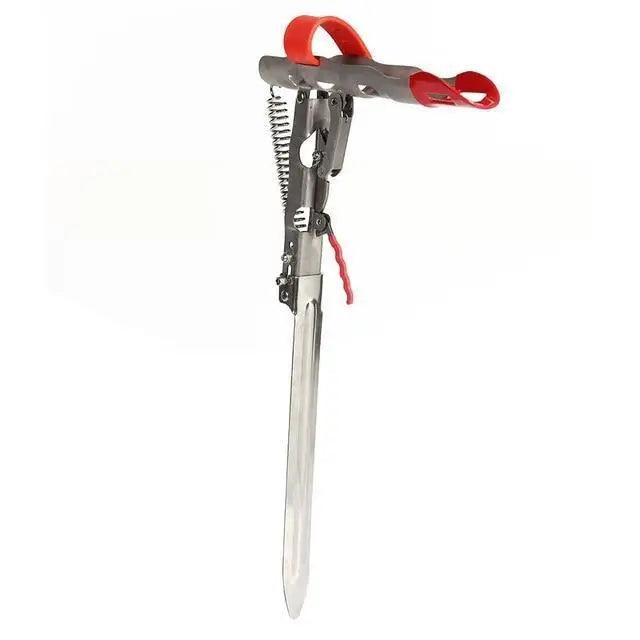 Stainless steel fishing pole holder with double-spring angle Stevvex and ground stake on Tampa Home & Garden Store