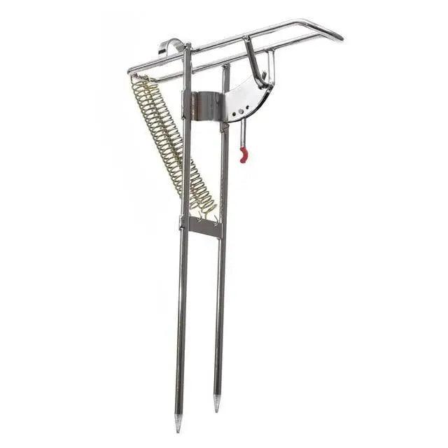 Stevvex automatic stainless steel fishing pole holder with double spring and foldable frame on Tampa Home & Garden Store