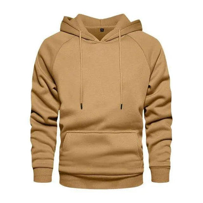 Autumn casual hoodie for men tan hooded pullover with kangaroo pocket Stevvex ST12HF875GBG on Tampa Home & Garden Store