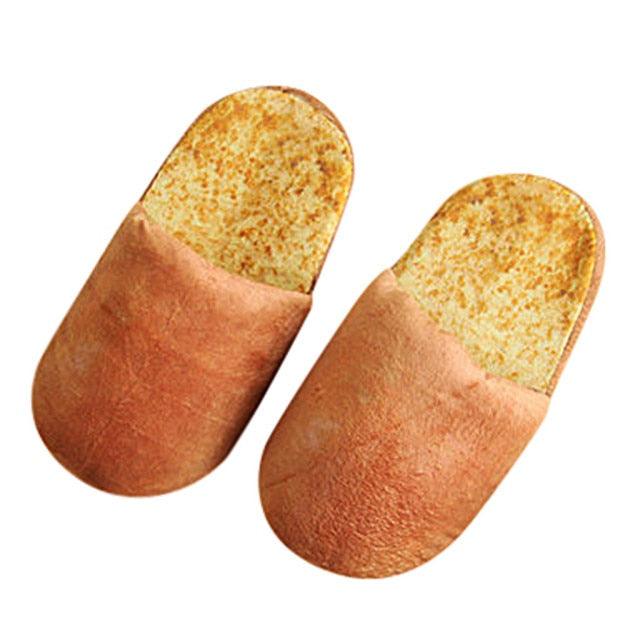 Stevvex bread-bun plush indoor slippers for women, peach-brown cotton with memory foam, 1 pair on Tampa Home & Garden Store