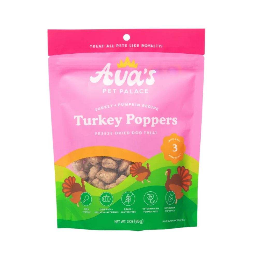 Premios liofilizados para perros Ava's Pet Palace - Poppers de pavo (85 g)