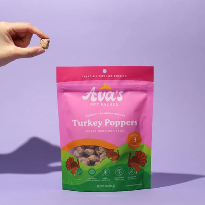 Premios liofilizados para perros Ava's Pet Palace - Poppers de pavo (85 g)