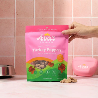 Premios liofilizados para perros Ava's Pet Palace - Poppers de pavo (85 g)
