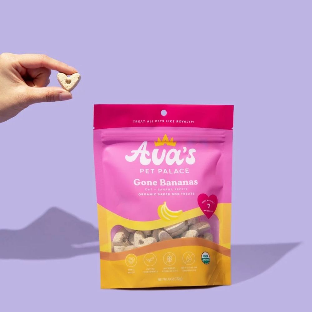 Friandises bio pour chiens cuites au four Ava's Pet Palace - Goût banane (170 g) / Lot de 2