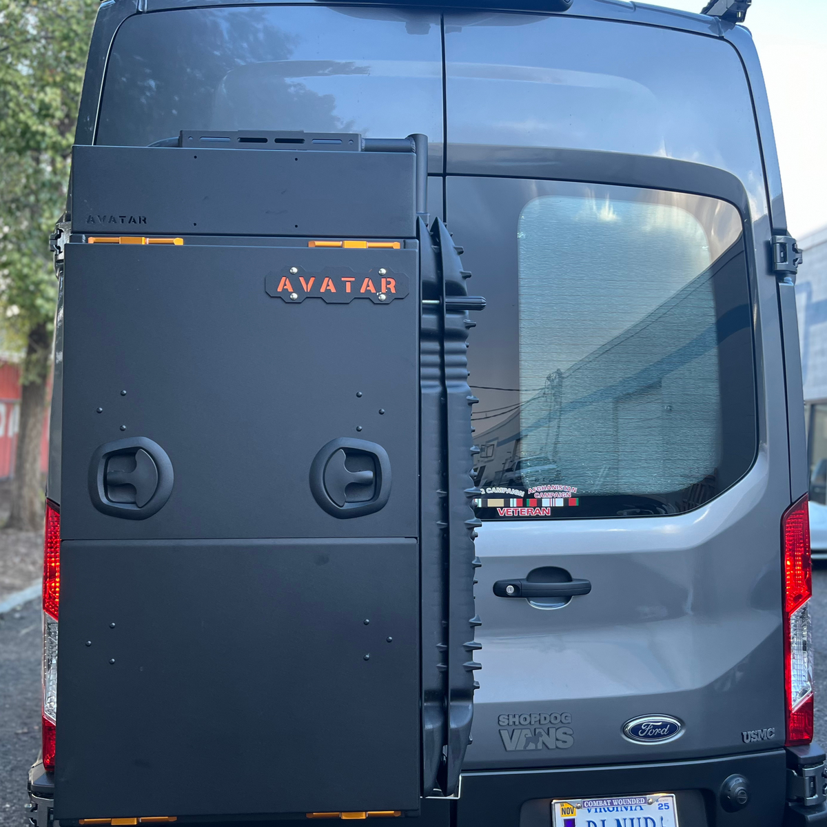Avatar Mega Storage Box black metal cargo box mounted on van rear Avatar Offroad on Tampa Home & Garden Store